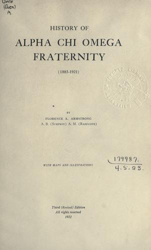 History of Alpha Chi Omega Fraternity